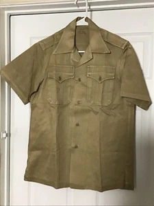 1956 US Army Short Sleeved Cotton Khaki Shirt - SMALL #B10 - Picture 1 of 15