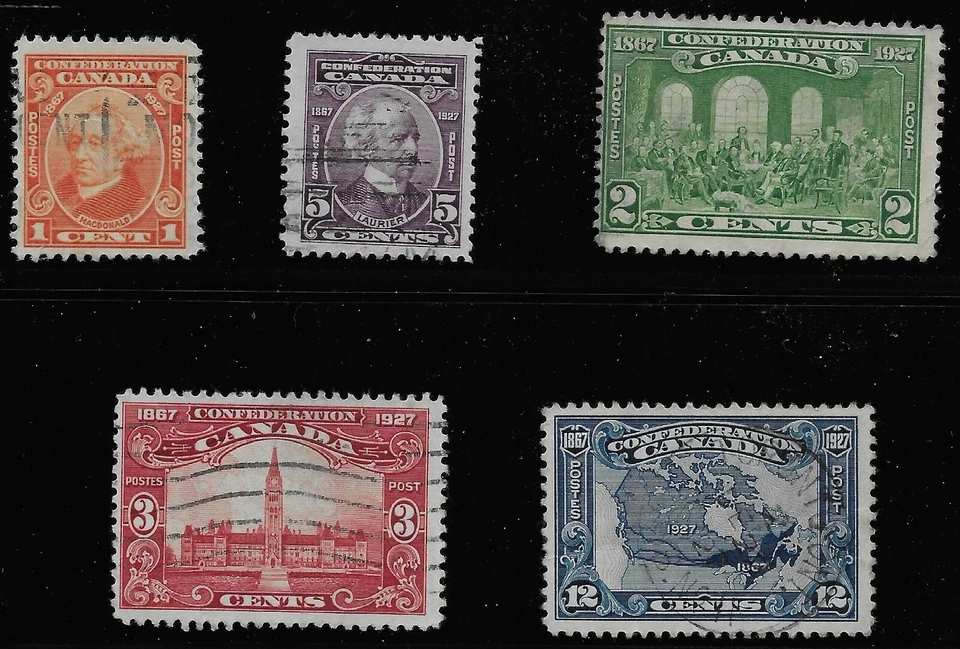 Canada Scott #141-45, Singles 1927 FVF Used/MH - Image 1 of 1