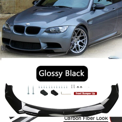 Front Bumper Lip Spoiler Lower Splitter Gloss Black For BMW E90 E92 E93 325i - Image 1 of 4