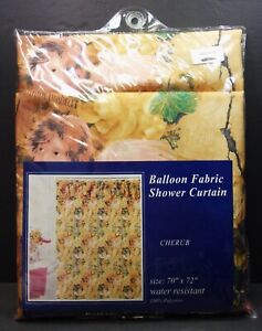 "Cherub" Balloon Fabric Shower Curtain 70" x 72" Water Resistant