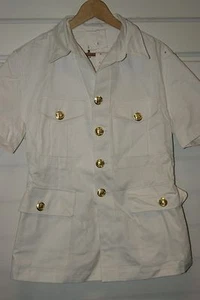 GENUINE BRITISH ROYAL NAVY TROPICAL WHITE RN JACKET TUNIC NAVAL WW2 WWII OR POST - Picture 1 of 7