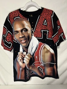 Michael Jordan GOAT On The Crown Tag AOP Tshirt BULLS Sz Xl!!! Rare - Picture 1 of 10