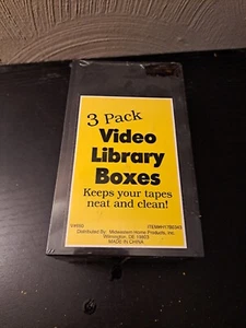 Video Library Boxes VHS Cassette Cases 3 Pack NEW - Picture 1 of 6