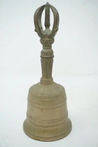 Buddhist Ghanta Bronze-Brass Hand-Bell Antique Original from Japan 0515F6 - Picture 1 of 11
