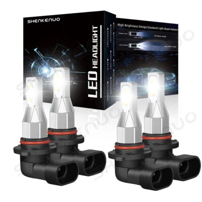 4x 9006 9005 LED Combo Headlight Kit High Low Beam Bulbs 6500K Bright Cool White - Image 1 of 4