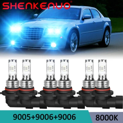 Kit de atualização de lâmpadas de neblina alta baixa farol de LED para Chrysler 300 2005-2009 8000K - Imagem 1 de 4