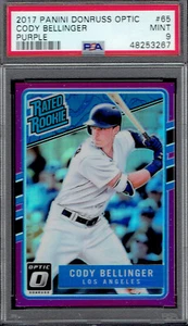 2017 Panini Donruss Optic PURPLE 65 Cody Bellinger.  PSA 9 MINT.  (4825-C). - Picture 1 of 2