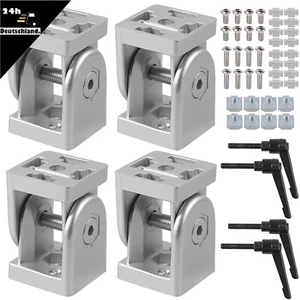2/4x Gelenkverbinder Gelenk Aluprofil + Klemmhebel für 20/30/40 Profilverbinder - Bild 1 von 26