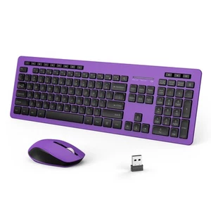 Wireless Keyboard and Mouse Combo, 2.4GHz Cordless Quiet Keyboard Mouse with ... - Picture 1 of 7