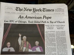 New York Times “An American Pope” May 9, 2025 Complete Newspaper New Unread - Picture 1 of 5