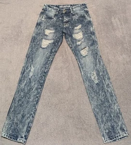 Trillnation Denim Jeans Damen 30 Blau Distressed Acid Wash Faded Skinny  - Bild 1 von 9