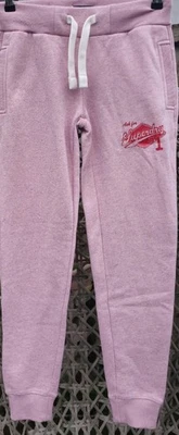 Superdry Pink Red Logo Jersey Cuffed Tracksuit Bottoms Size 8 BNWOT - Image 1 of 4