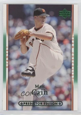 2007 Upper Deck Team Checklist Predictor Edition Green Matt Cain #498 - Image 1 of 2