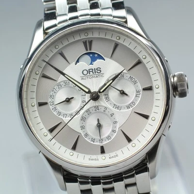 [N MINT w/Paper] ORIS Artelier COMPLICATION 7592 40mm Moonphase AT Men's Watch - Image 1 of 4