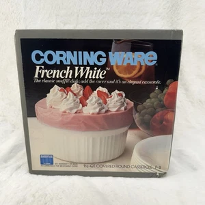 Vintage Corning Ware F-5 French White 1.5 Quart Covered Round Casserole NIB! - Picture 1 of 6