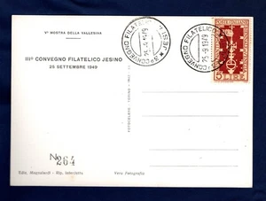 JESI 1949 POSTCARD WITH SPECIAL CANCELLATION III° PHILATELIC CONFERENCE JESINO - Picture 1 of 2