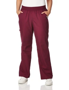 Pantalón Médico Cherokee Para Mujer Flexible Tiro Medio Cintura Elástica, Vino, Mediano - Imagen 1 de 3
