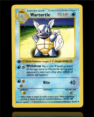 ▸ Wartortle | Base Set 1st Edition | Uncommon | 42/102 | LP - Image 1 of 2