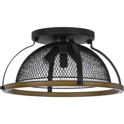 Iluminación y accesorios CAL FX-3799-3 Longmont montaje semi-al ras negro y madera Foto 1 de 4