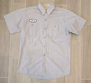 Vintage 80s Work Wear Corporation Hemd Herren Large Button Up USA Hickory "FRED" - Bild 1 von 17