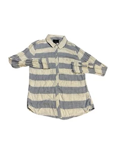 Rails Button Down Short Blue and White Stripes Size Medium Beach Preppy Cotton - Picture 1 of 8
