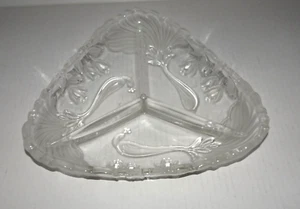 Mikasa Crystal Frosted Peacock Tulip 3 Part 12" Divided Relish Tray - Picture 1 of 8