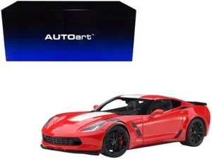 Autoart 2017 Chevrolet Corvette C7 Grand Sport 1:18 71274 Red w White Stripes - Picture 1 of 4