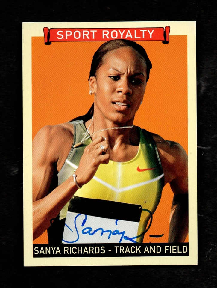 Autógrafo medalla de oro olímpica Goudey Sport Royalty Sanya Richards 2008 Foto 1 de 2