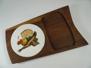 Vintage H&R Johnson Mid Century Moderno Legno Formaggio Tavola Piastrella Sottopiastrella - Inghilterra - Foto 1 di 8