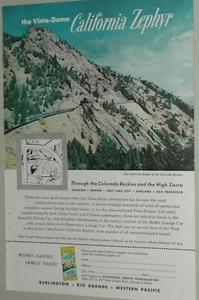 1957 CALIFORNIA ZEPHYR advertisement, BN, WP, D&RGW, Vista-Dome  - Bild 1 von 3