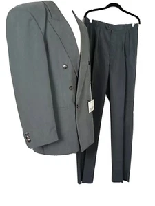 Pronti Gray mens Jacket 44R Pants 34in Waist Inseam 36in Unhemmed Gray Suit B22 - Picture 1 of 13