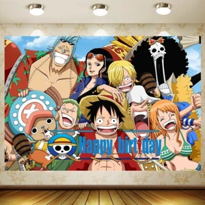 Anime Theme Birthday Party Backdrop Decoration, 5x3.5ft Happy Birthday Backdrop - Picture 1 of 5