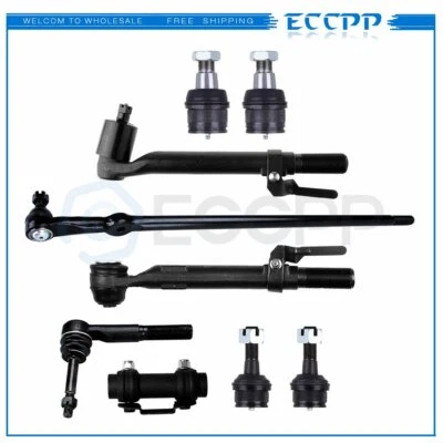 9pcs Front Tie Rod Ball Joint Kit For 2005-2009 Ford F-350 Super Duty Suspension - Image 1 of 4