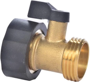 Valvola di intercettazione tubo da giardino in ottone 3/4" 1 via limitata - arresto acqua flusso, adatta  - Foto 1 di 12