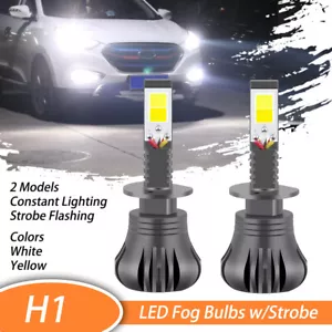 2X H1 Switchback Yellow/White Dual Color High Beam Fog lights COB LED Bulbs - Picture 1 of 8