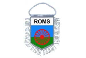 Bandiera bandierina auto Gagliardetto nazioni sinti roma gipsy roms romani - Foto 1 di 1
