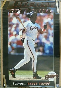 RARE BARRY BONDS GIANTS LICENSE TO THRILL 1993 VINTAGE ORIG COSTACOS BROS POSTER - Picture 1 of 1