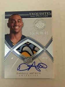2008-09 UD Exquisite DARRELL ARTHUR Rookie RC Auto 4 Color CLAW Patch # 176/225