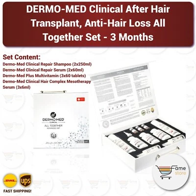 DERMO-MED Clínico Después del Trasplante Capilar, Anti-Pérdida de Cabello Todo Juntos - 3 Meses Foto 1 de 2