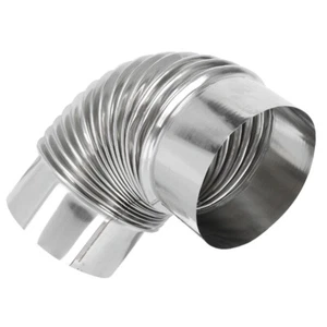 3” Stove Pipe Flexible Elbow Chimney Exhaust Flue Stainless Steel Rustproof - Picture 1 of 12
