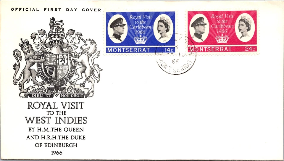 Montserrat 1966 FDC- Royal Visit to the West Indies - F33205 - Image 1 of 2