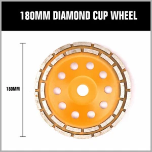 4.5" / 7" Diamond Cup Grinding Wheel Double Row Concrete 18/28 seg Angle Grinder - Picture 1 of 22