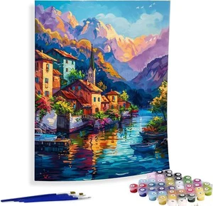 Diymood Paint by Numbers Kits for Adults Hut, DIY Oil Painting Scenery... - Picture 1 of 8