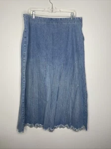 Isabella Bird Womens Denim Midi Maxi Skirt size 16 Long Jean Western Cowgirl - Picture 1 of 6