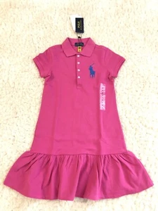 ~[BNWT] Polo Ralph Lauren Big Pony Mesh Pink Cotton Dress Girl Size S - Picture 1 of 13