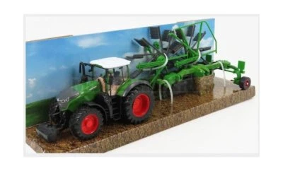 Burago Bu31665-Bk Fendt - Vario 1050 Tracteur Avec Remorque À Râteau 2016 - Gree - Photo 1/2