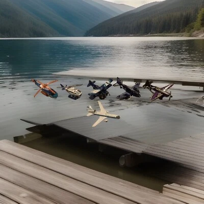 Lote de 6 Aviones y Helicópteros Diecast Y Plástico Varias Marcas Ver Fotos Foto 1 de 4