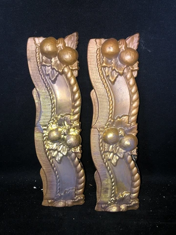 Pr 1920’s 13 5/8” Brass Pediments Cover