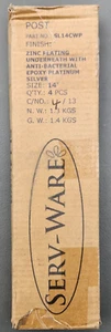 (4 Pk) Serv-Ware SL14CWP Post, 14in.H, Silver Epoxy Coating - Picture 1 of 2