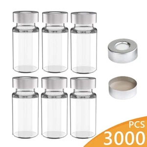 10mL Headspace Vial,Clear Glass,Flat Bottom w/20mm Crimp-top Aluminum Pack 3000 - Picture 1 of 20